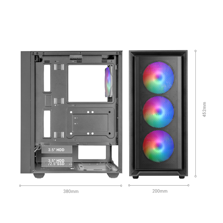 Caja Atx Mars Gaming Mcairw Frontal Blanco De...