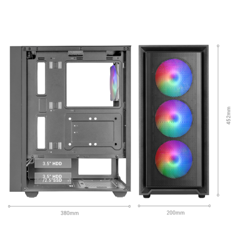 Caja Atx Mars Gaming Mcairw Frontal Blanco De...
