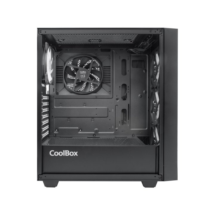 Caja Atx Coolbox Ga300 Grid Line Argb Cristal...