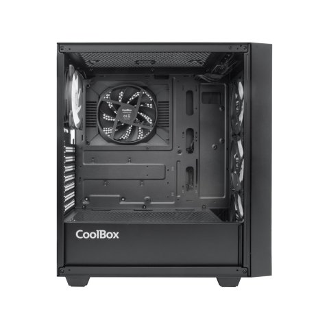 Caja Atx Coolbox Ga300 Grid Line Argb Cristal...