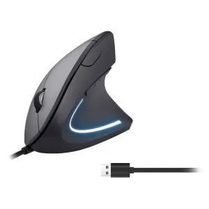Mouse Vertical Equip Ergonomico Usb 6 Botones 3200dpi Color Negro