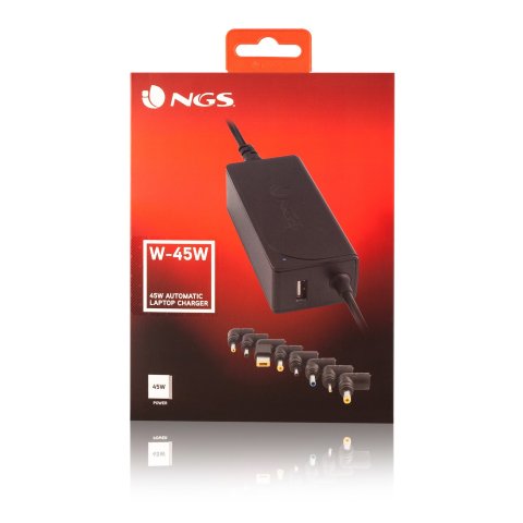 Cargador De Pared Universal Ngs 45w Para Portatiles 8 Clavijas 