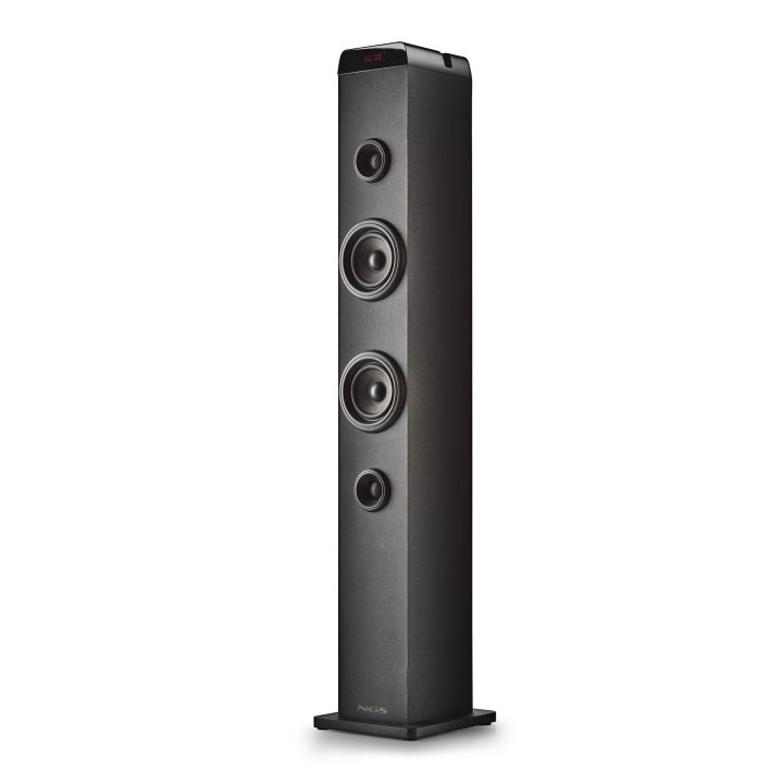 Altavoz Torre Portátil Ngs Sky Charm Pro Bk 50w Bt 5.4 Fm Usb Aux. Optica Madera Color Negro