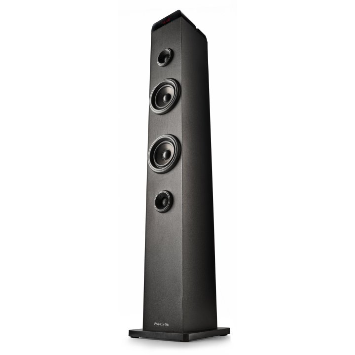 Altavoz Torre Portátil Ngs Sky Charm Pro Bk 50w Bt 5.4 Fm Usb Aux. Optica Madera Color Negro