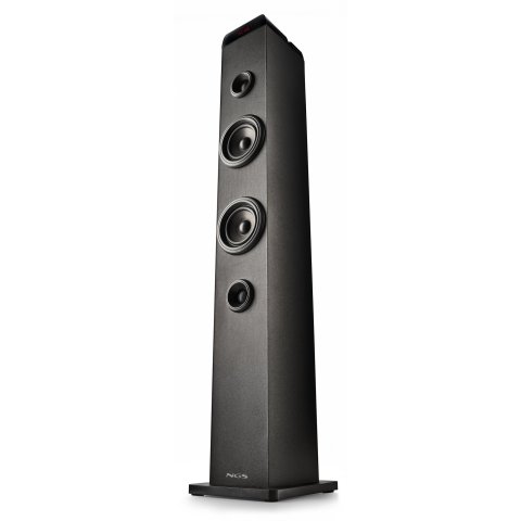 Altavoz Torre Portátil Ngs Sky Charm Pro Bk 50w Bt 5.4 Fm Usb Aux. Optica Madera Color Negro