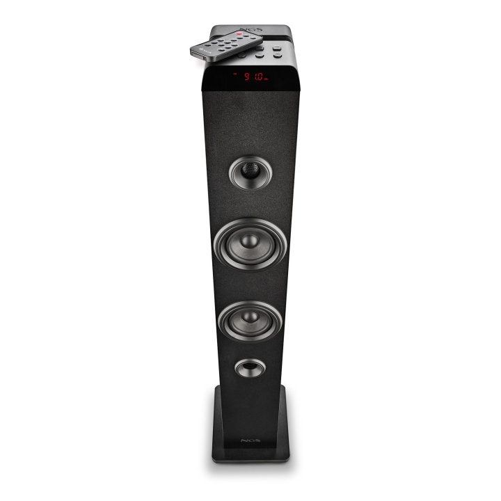 Altavoz Torre Portátil Ngs Sky Charm Pro Bk 50w Bt 5.4 Fm Usb Aux. Optica Madera Color Negro