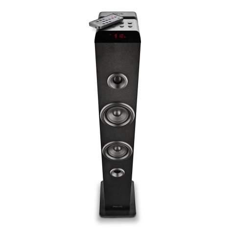 Altavoz Torre Portátil Ngs Sky Charm Pro Bk 50w Bt 5.4 Fm Usb Aux. Optica Madera Color Negro
