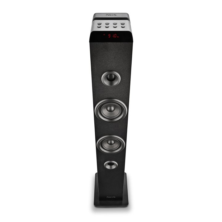 Altavoz Torre Portátil Ngs Sky Charm Pro Bk 50w Bt 5.4 Fm Usb Aux. Optica Madera Color Negro