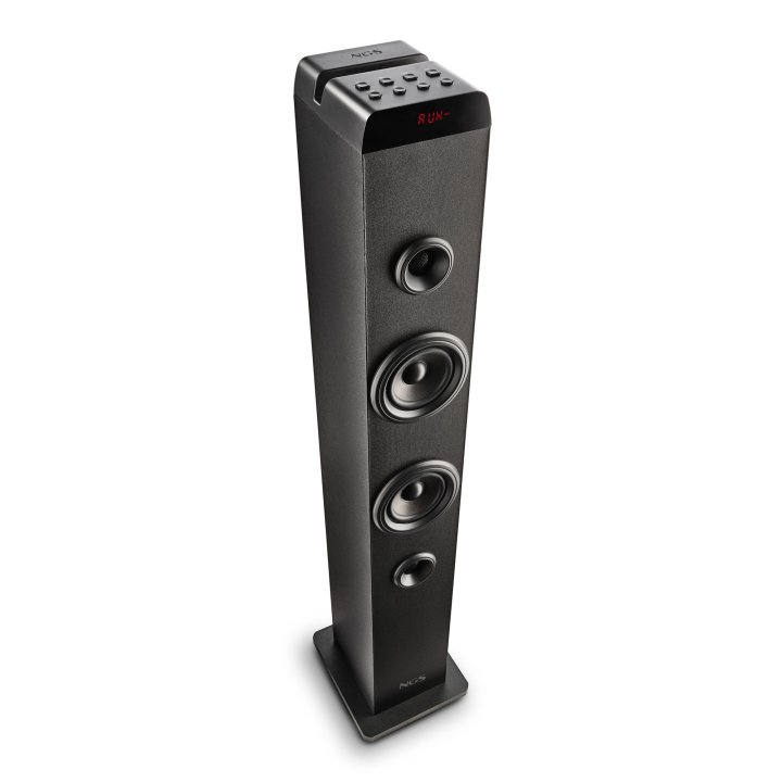 Altavoz Torre Portátil Ngs Sky Charm Pro Bk 50w Bt 5.4 Fm Usb Aux. Optica Madera Color Negro