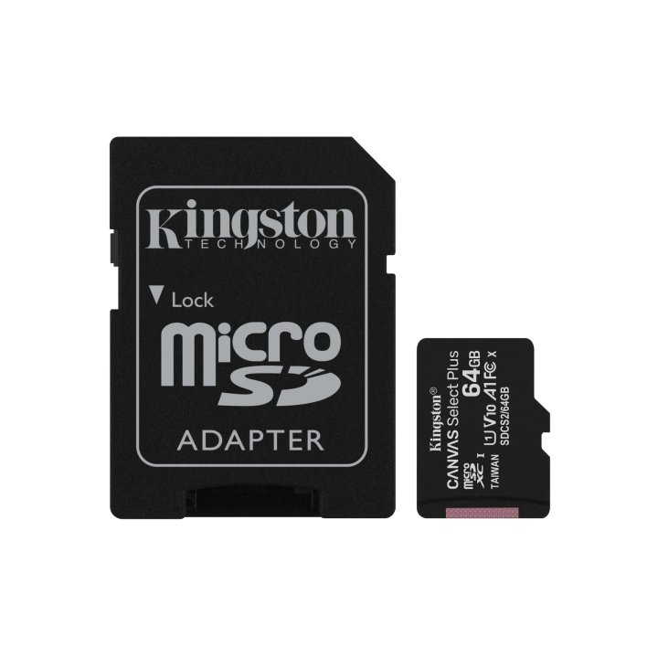 Memoria Sd Micro 64gb Kingston Clase 10 + Adaptador Canvas Select Plus 100mb s Sdcs2 64gb