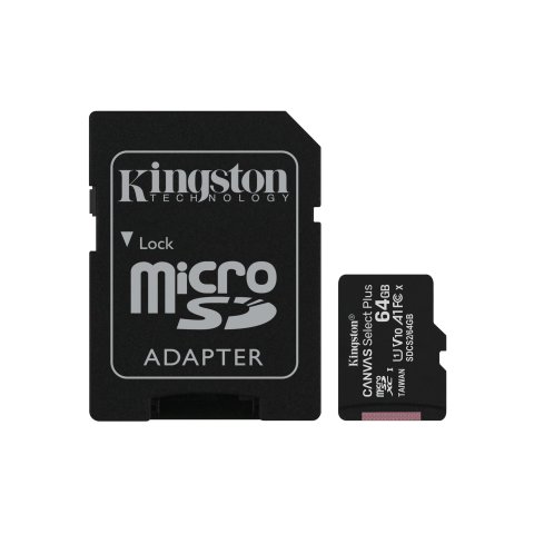 Memoria Sd Micro 64gb Kingston Clase 10 + Adaptador Canvas Select Plus 100mb s Sdcs2 64gb