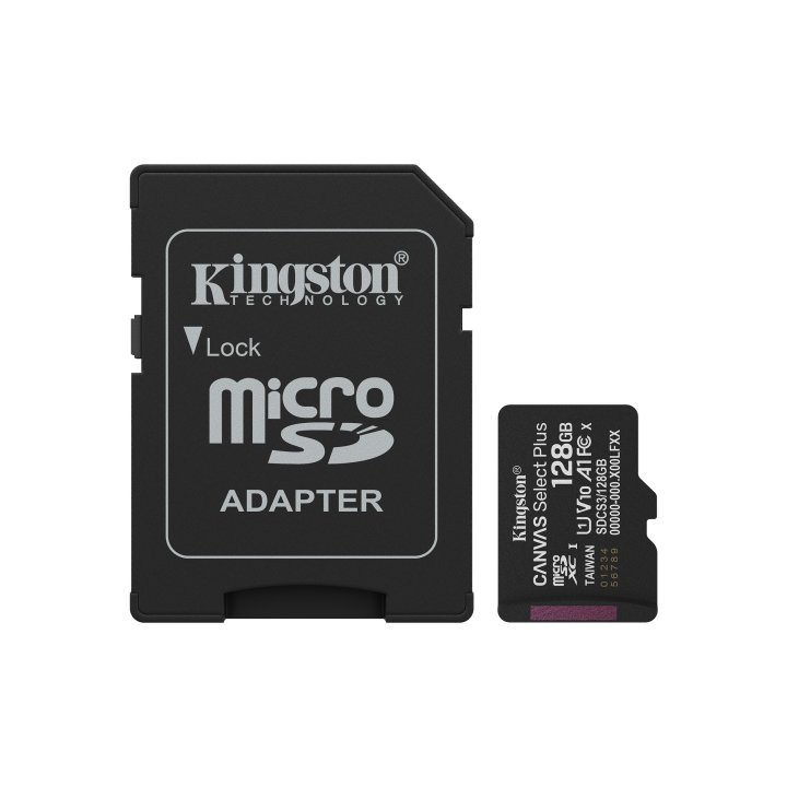 Memoria Sd Micro 128gb Kingston Clase 10 +  Adaptador Canvas Select Plus 100mb s Sdcs3 128gb