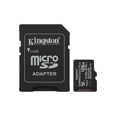 Memoria Sd Micro 128gb Kingston Clase 10 +  Adaptador Canvas Select Plus 100mb s Sdcs3 128gb