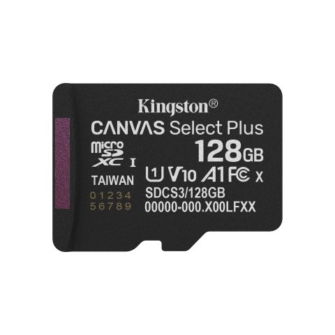 Memoria Sd Micro 128gb Kingston Clase 10 +  Adaptador Canvas Select Plus 100mb s Sdcs3 128gb