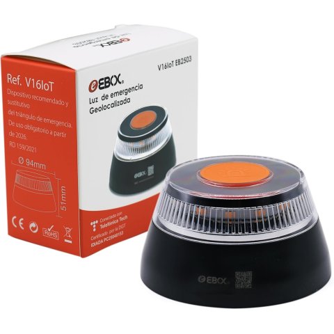 Baliza De Emergencia V16 Ebox Geolocalizada Homologada Datos Hasta 12/2038