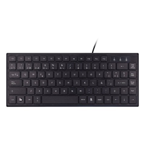Teclado Unykach Compacto Ultra Plano Kb 302 Mini Usb 83 Teclas Color Negro