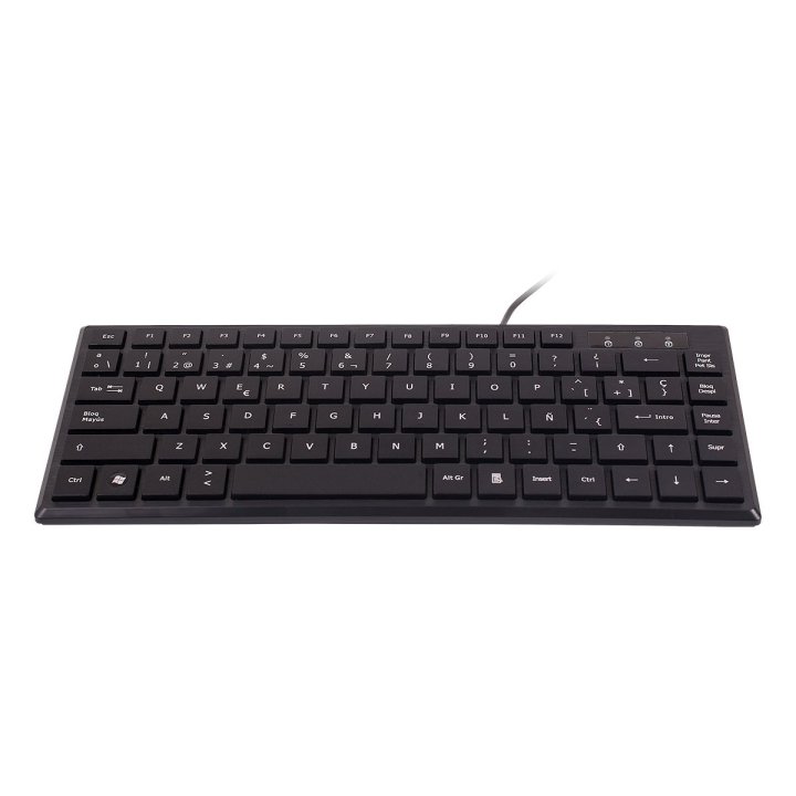 Teclado Unykach Compacto Ultra Plano Kb 302 Mini Usb 83 Teclas Color Negro