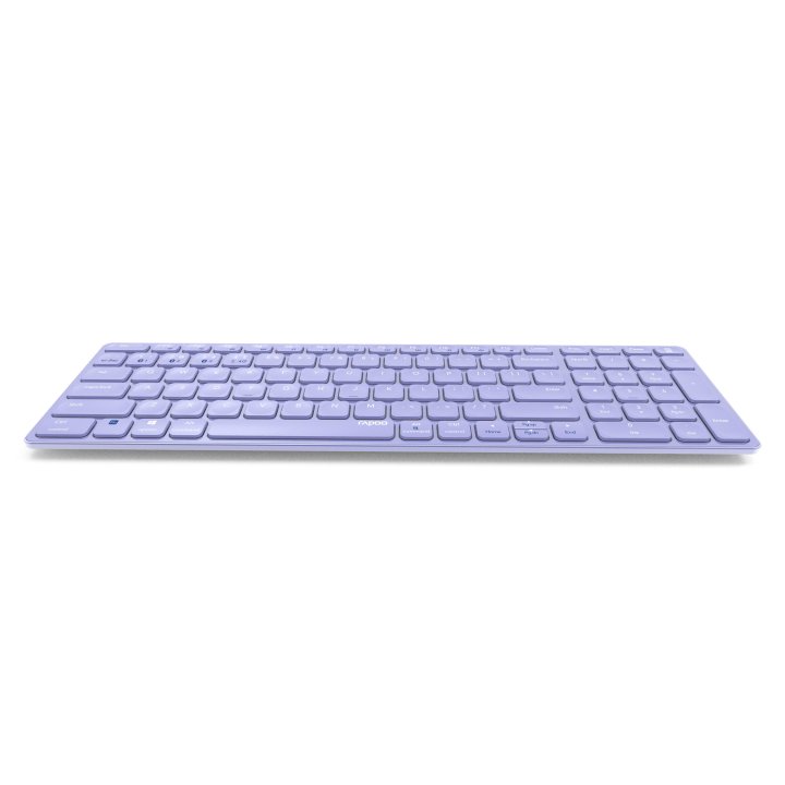 Teclado Rapoo Wireless Y Bluetooth E9700m Portugues 2.4ghz Bt 3.0 5.0 Diseño Ultrafino Bateria Purple Base Aluminio Multi Mod