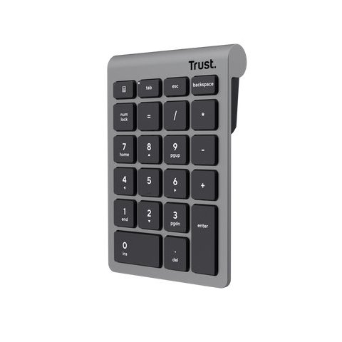 Teclado Numerico Trust Xalas Silver Wireless 22 Teclas 25709  Receptor Micro Usb 