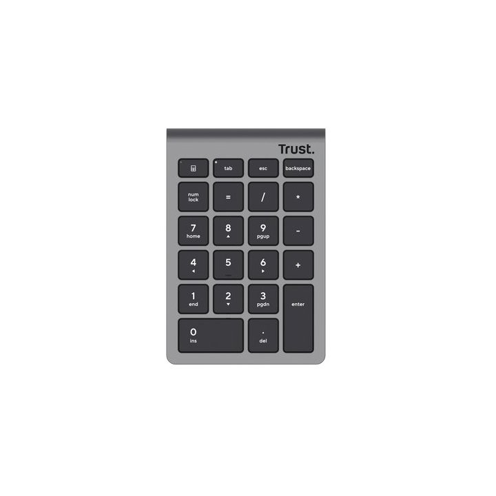 Teclado Numerico Trust Xalas Silver Wireless 22 Teclas 25709  Receptor Micro Usb 