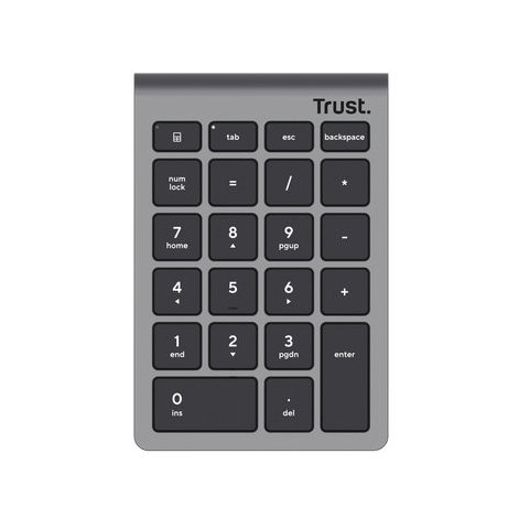 Teclado Numerico Trust Xalas Silver Wireless 22 Teclas 25709  Receptor Micro Usb 