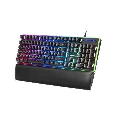 Teclado Mars Gaming Mk320 H-mechanical Red Iluminacion Rgb En Teclas Y Contorno Panel De Aluminio Reposamuñecas Anti-ghosting