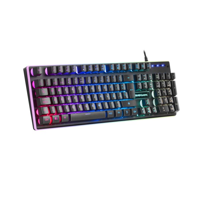 Teclado Mars Gaming Mk320 H-mechanical Red Iluminacion Rgb En Teclas Y Contorno Panel De Aluminio Reposamuñecas Anti-ghosting