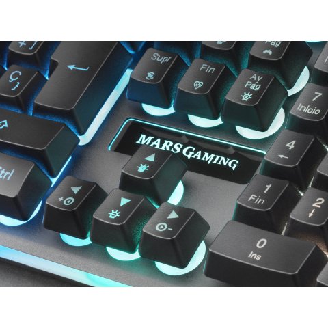 Teclado Mars Gaming Mk320 H-mechanical Red Iluminacion Rgb En Teclas Y Contorno Panel De Aluminio Reposamuñecas Anti-ghosting