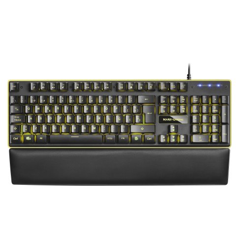Teclado Mars Gaming Mk320 H-mechanical Red Iluminacion Rgb En Teclas Y Contorno Panel De Aluminio Reposamuñecas Anti-ghosting