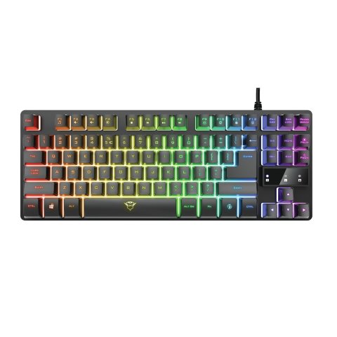 Teclado Trust Gaming Gxt 833 Thado Metalico Compacto Iluminacion Led Multicolor Anti-ghosting 12 Tecl.multimedia Usb 24067