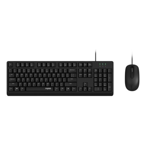 Teclado Y Mouse Rapoo Nx1500 1000dpi Cable 1,5m Color Negro 