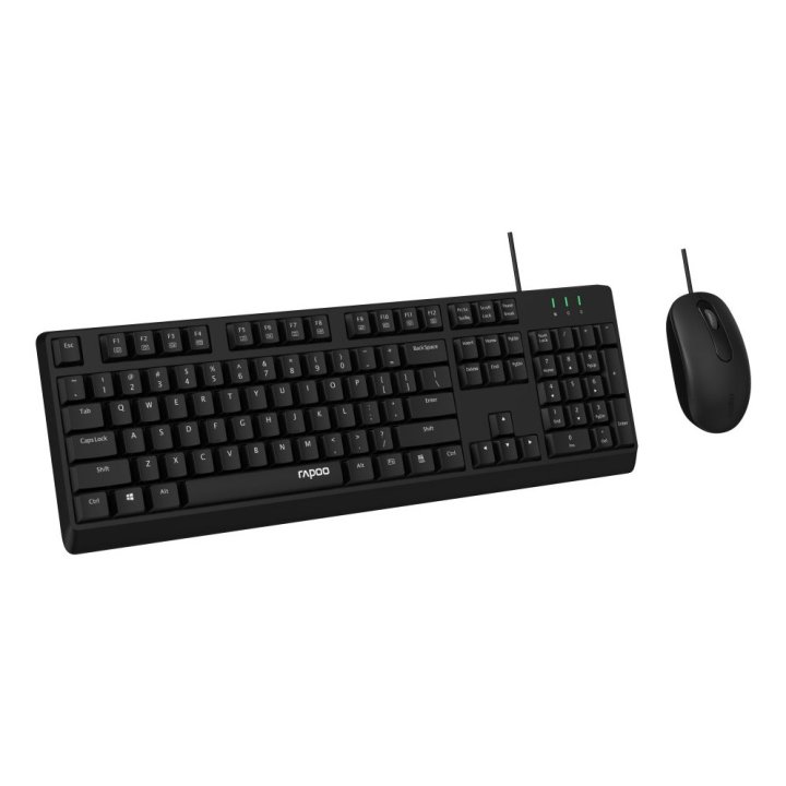 Teclado Y Mouse Rapoo Nx1500 1000dpi Cable 1,5m Color Negro 