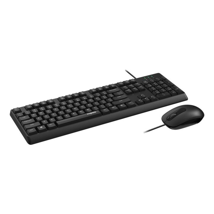 Teclado Y Mouse Rapoo Nx1500 1000dpi Cable 1,5m Color Negro 