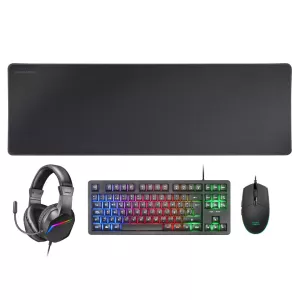 Teclado Mouse Headset Y Alfombrilla Mars Gaming Mcp-rgb3 Black Teclado Tkl H-mech Red Mouse Rgb Flow 3200dpi Headset Frgb Anc