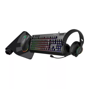 Pack Gaming Teclado + Mouse + Headset Y Alfombrilla Unyka...