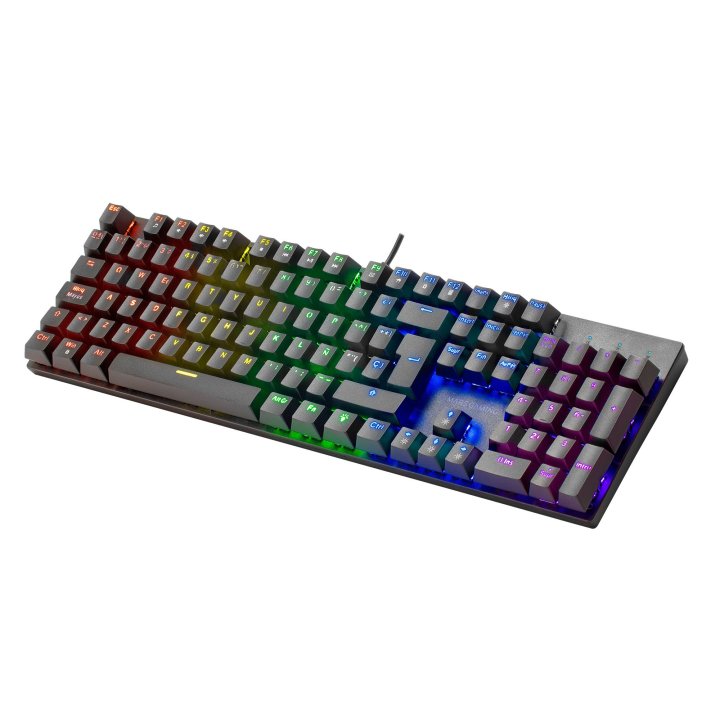 Teclado Mecanico En Italiano Mars Gaming Mk422 Black Switch Azul Pr De 100hz Anti-ghosting Avanzado Iluminacion Rgb
