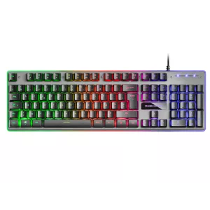 Teclado En Frances Hibrido H-mecanico Mars Gaming Mk220fr Black Switch H-mechanical Retroiluminado Full Rgb Programable Por H