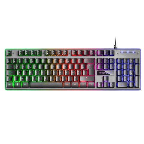 Teclado En Frances Hibrido H-mecanico Mars Gaming Mk220fr Black Switch H-mechanical Retroiluminado Full Rgb Programable Por H