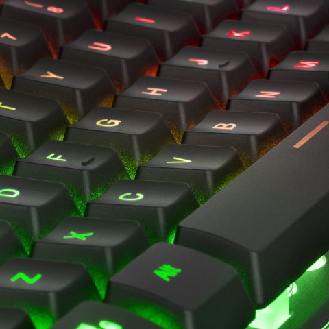 Teclado En Frances Hibrido H-mecanico Mars Gaming Mk220fr Black Switch H-mechanical Retroiluminado Full Rgb Programable Por H