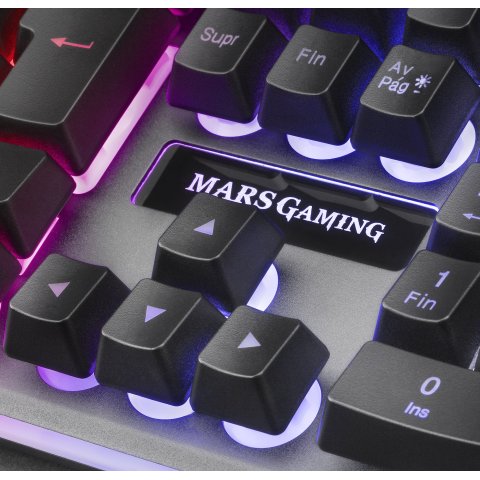 Teclado En Frances Hibrido H-mecanico Mars Gaming Mk220fr Black Switch H-mechanical Retroiluminado Full Rgb Programable Por H