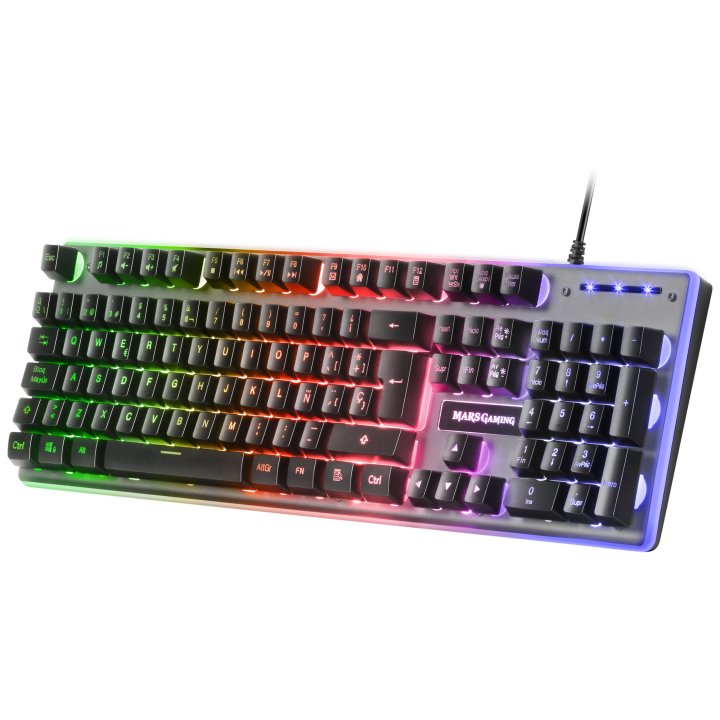 Teclado En Portugues Hibrido H-mecanico Mars Gaming Mk220pt Black Switch H-mechanical Retroiluminado Full Rgb Programable Por