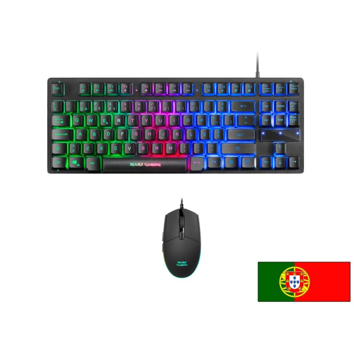 Teclado Y Mouse Mars Gaming Mcptkl Teclado En Portugues De Formato Reducido Tkl Rgb Brathing & Flow Mouse 3200dpi H-mech Rgb