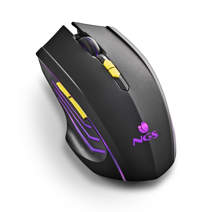 Mouse Ngs Wireless Gmx-200 Receptor 2,4ghz 800-1200-2400-3200 Dpi Bat. 300 Mah Negro