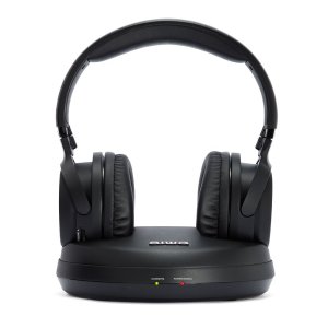 Auriculares Hi-fi Inalambricos Aiwa Whf-930d Base Con Conexión Rca Optica Alcance 100m