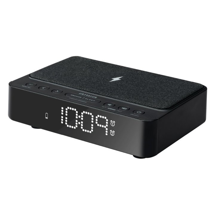 Radio Despertador Aiwa Cr-30bk Carga Inalambrica 5w Usb Fm Led Regulable