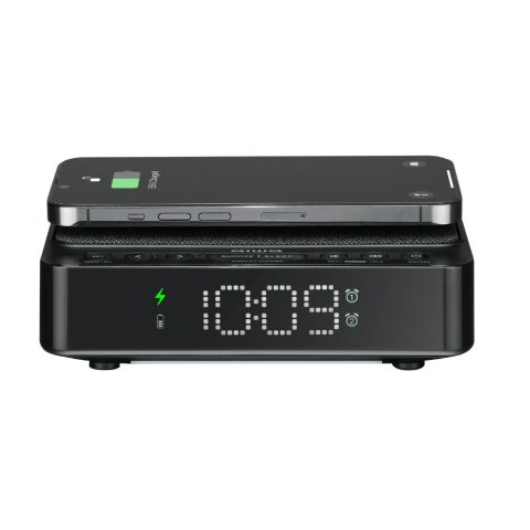 Radio Despertador Aiwa Cr-30bk Carga Inalambrica 5w Usb Fm Led Regulable