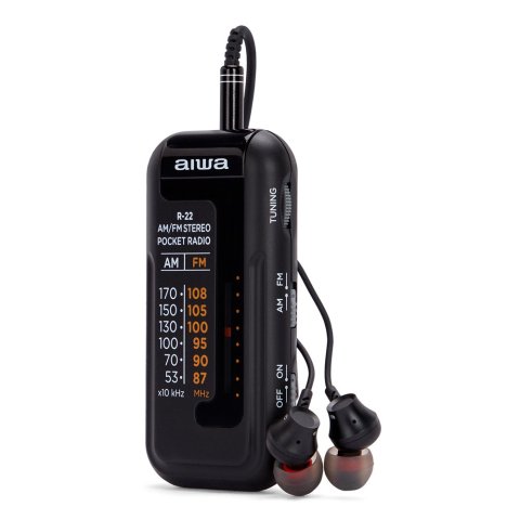 Radio Analogica Mini Aiwa R-22bk Am fm Hyperbass Color Negro