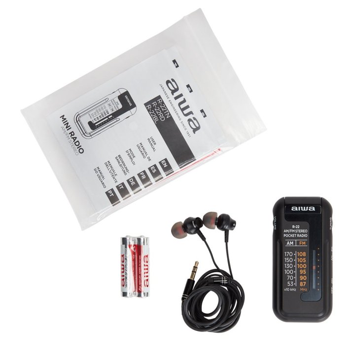 Radio Analogica Mini Aiwa R-22bk Am fm Hyperbass Color Negro
