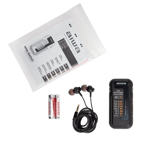 Radio Analogica Mini Aiwa R-22bk Am fm Hyperbass Color Negro