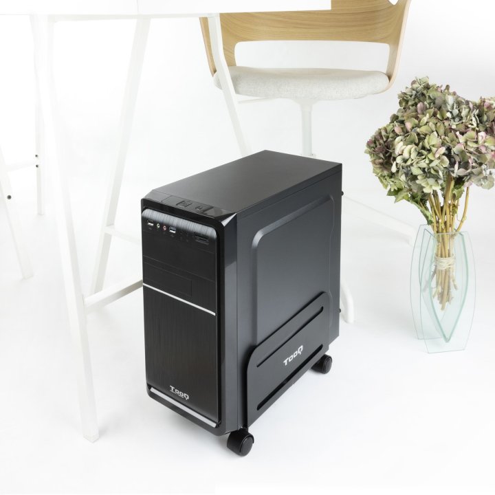 Soporte De Cpu De Suelo Con Ruedas Tooq Umcs0004-b Max. 10kg Ajustable 119-209mm Negro